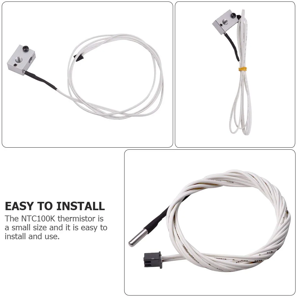 

5Pcs Ntc100k Thermistor 3Mm Temperature Sensor for 3D Printer Hot End Heated Bed High Temperature Resistant Stainless Steel