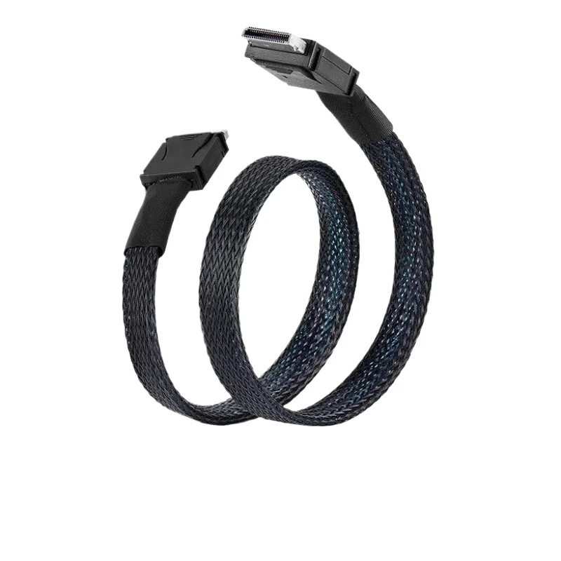 For Mini SAS cable oculink 4 computer I high-speed cable PCIE4.0 SFF-8611 to SFF-8611 1 meter long