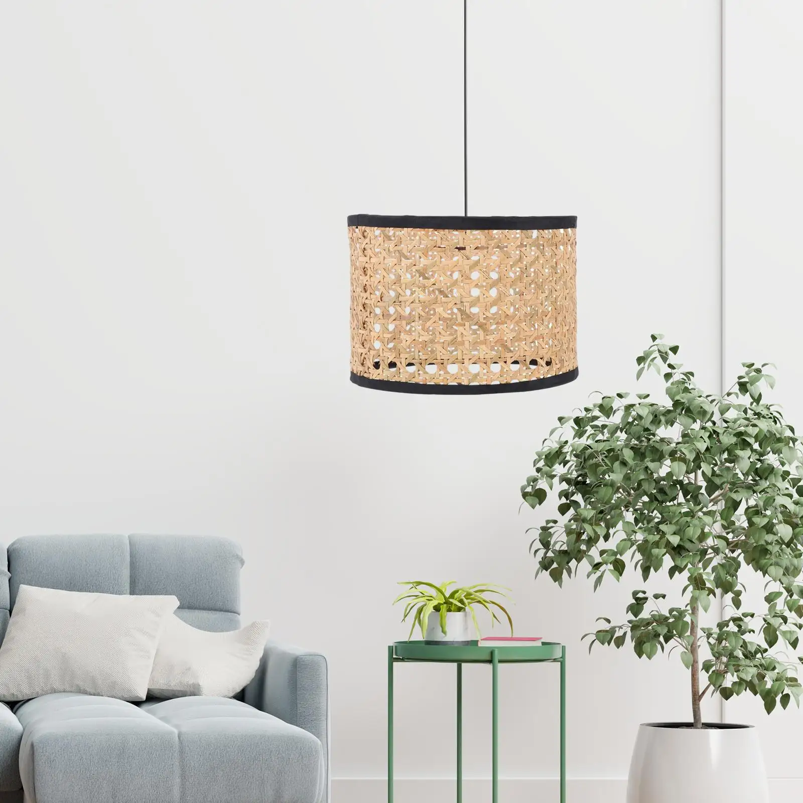 Bamboo Woven Table Lamp Lampshade Restaurant Tea Room Hot Pot Shop Lampshade Woven Vintage Lamp Homestay Creative Chinese Style