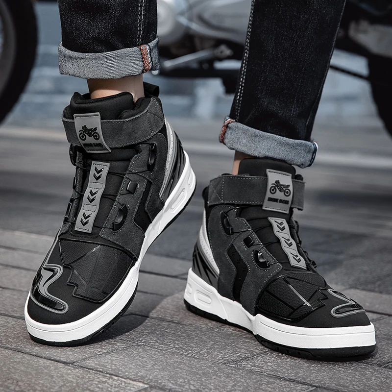 New Men Motorbike Shoes Casual Shoes Boots Breathable Anti-fall Rider Gear Shift Rubber Non-slipMotorcycle boots