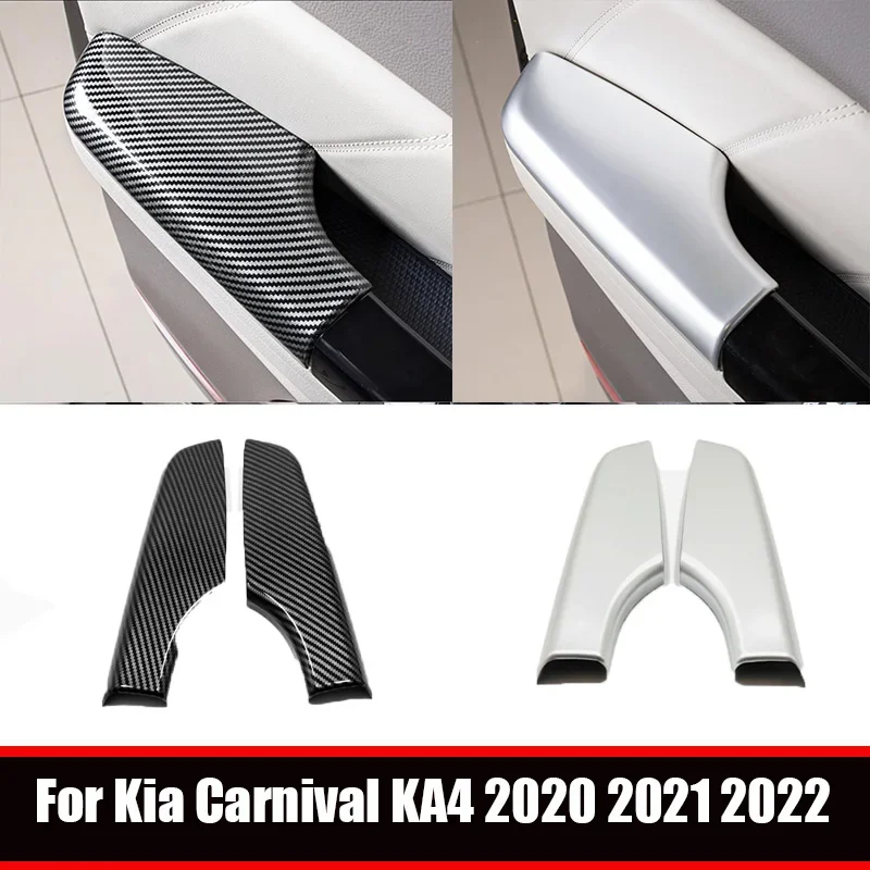 Para Kia Carnival KA4 2020 2021 2022, Cubierta de Panel de Reposabrazos de Puerta Delantera ABS, Marco de Panel Trasero del Elevador de Cristal de la Puerta, Accesorios Interiores