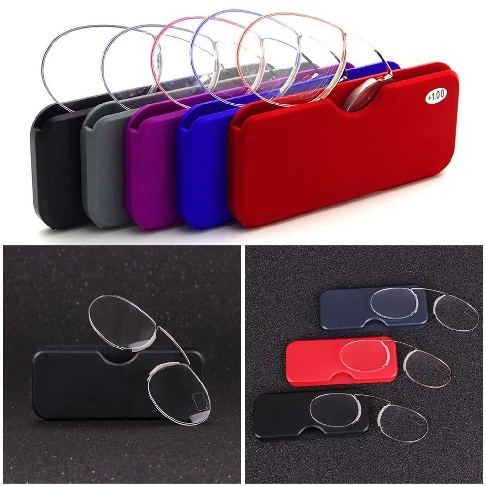 Mini Lazy Glasses Reading Glasses Nose Clip Legless Nose Rack +1.0 - +3.5 Magnifying Presbyopic Glasses Men Women