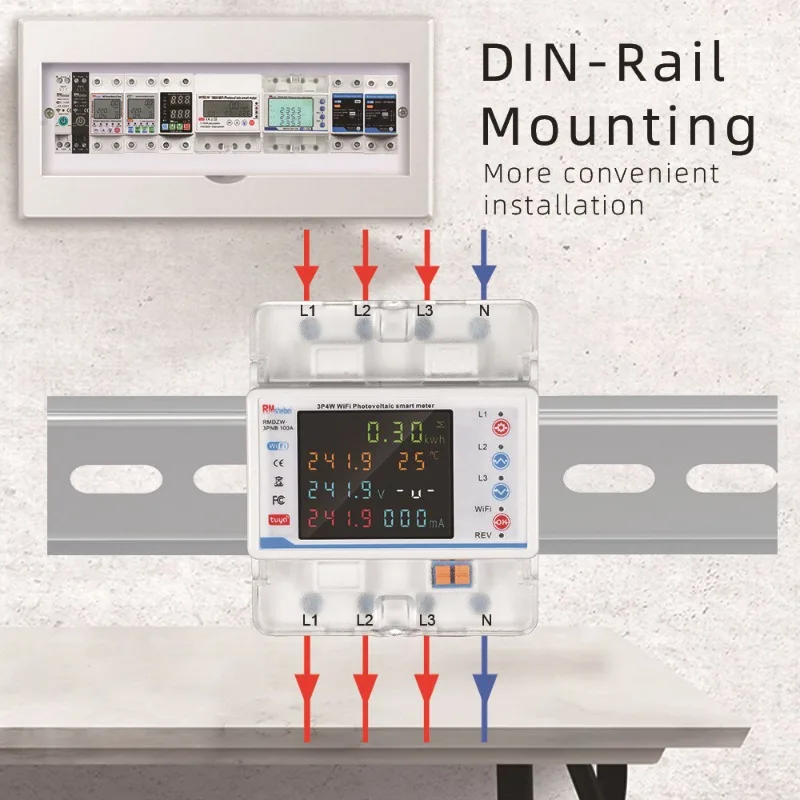 

Color screen meter 3-phase 4P instrument intelligent remote circuit breaker without leakage protection