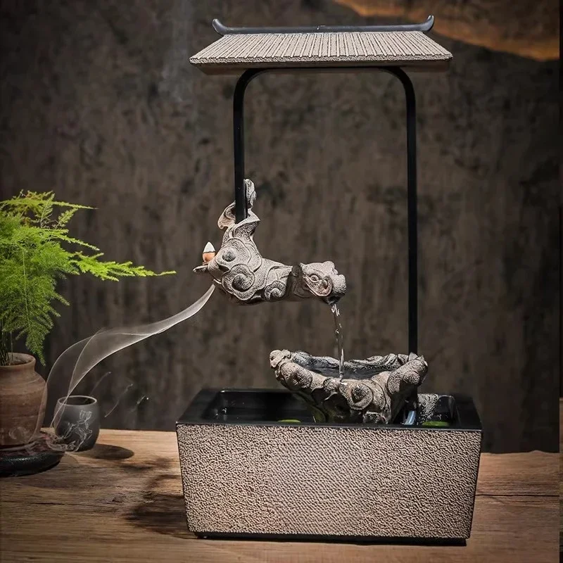 Creative flowing water ornament New Chinese-style living room entrance tea table
