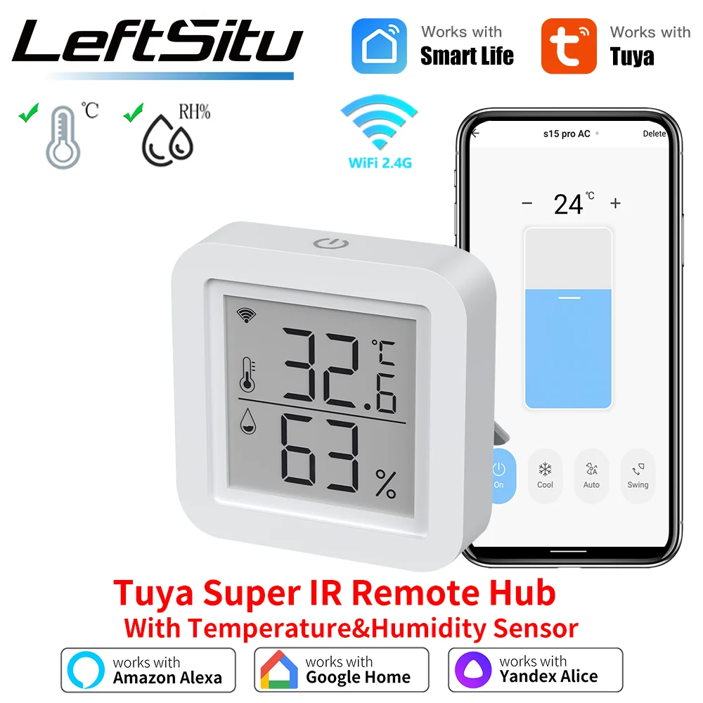 Tuya WiFi Supper IR Remote Control for Smart Home TV AC Works with Alexa Google Home Yandex With Temperature Humidity Sensor