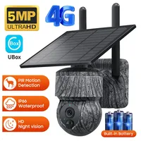 5MP Solar Hunting Camera 4G SIM Wireless PTZ Camera With Solar Panel Two Way Audio Outdoor Waterproof Wildlife Trail Camera