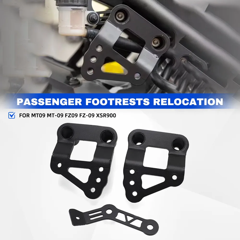 For YAMAHA MT09 MT 09 MT-09 2014 -2019 2020 Passenger Rear Pedals Foot Pegs Footrests Lowering Kit FZ09 FZ-09 XSR900 2014-2021