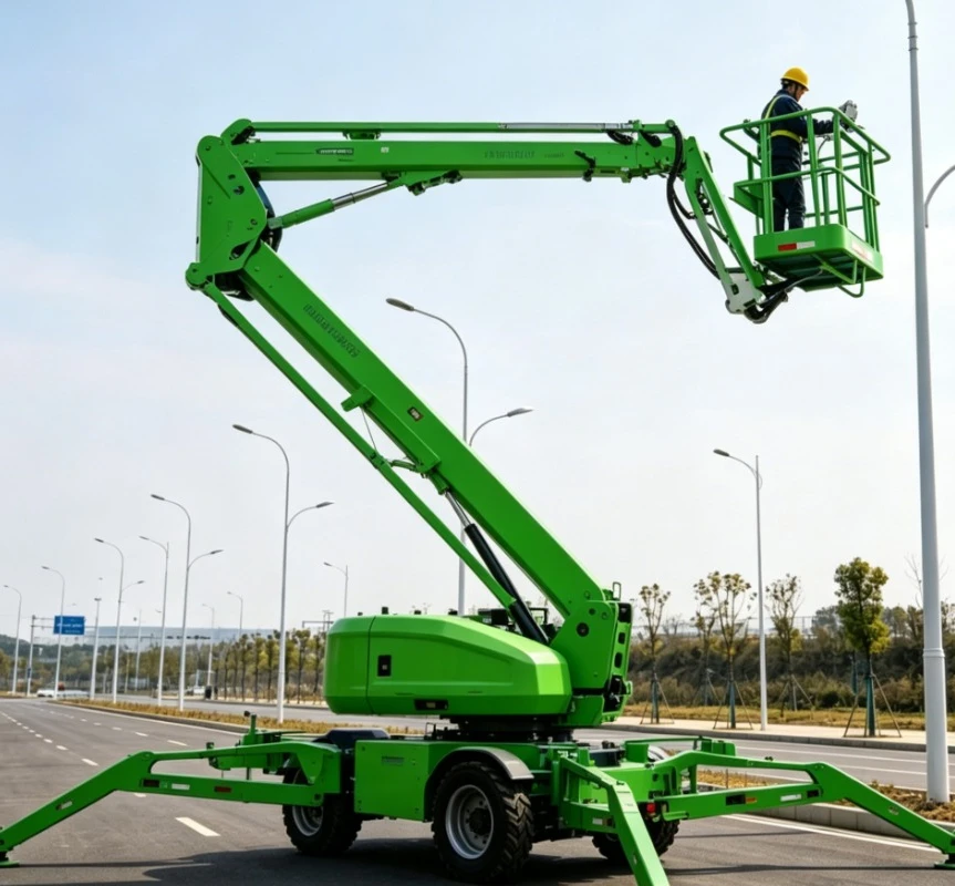 Articulating Boom Lift Semi Automatic Electric Portable Lifting Platform 10m Mobile Cherry Picker Platform Cost