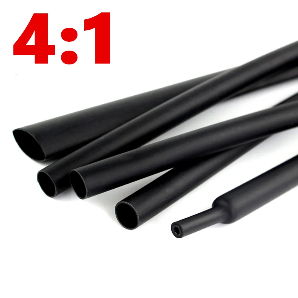 1 Meter Dual Wall Heat Shrink Tube Thick Glue 4:1 Ratio Shrinkable Tubing Adhesive Lined Wrap Wire Kit