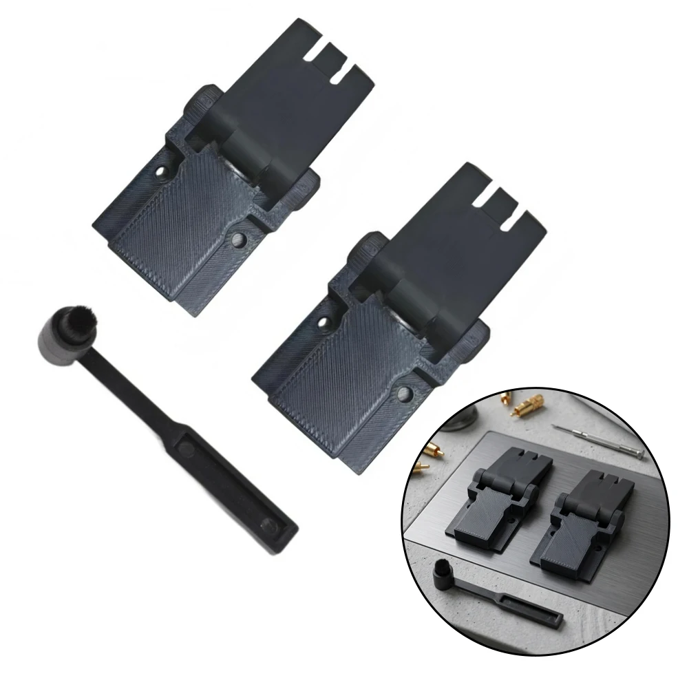 2Pcs Dust Cover Hinges With Cleaning Brush Set For KENWOOD For 67F Turntable Parts Hinges Power Tool Accessories