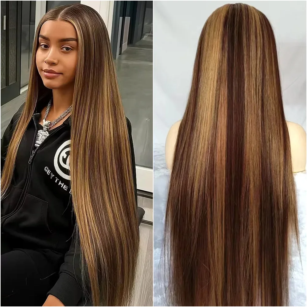 

P4/27 Highlight Colored Lace Wigs 13X6 HD Lace Frontal Wig Bone Straight 100% Human Hair Wigs 13X4 Lace Front Pre-Plucked Wigs