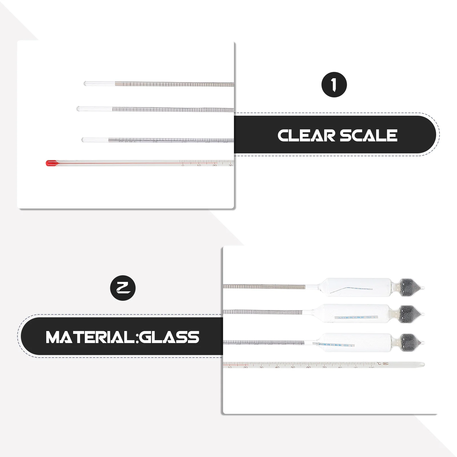 

1Set Wine Alcohol Tester Alcoholmeter Hydrometer Glass Measuring Meter Thermometer Clear Scale Compact Home Brewing Tools