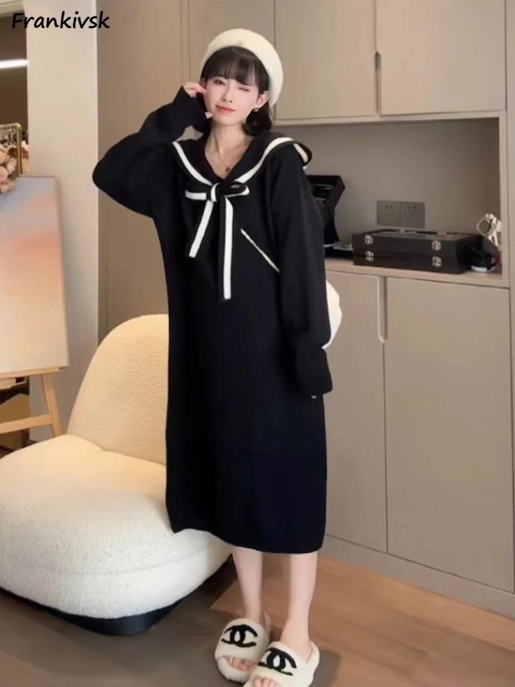 ชุดเดรสผู้หญิงฤดูร้อนสไตล์เกาหลีหวานความงามHipsterอารมณ์กะลาสีคอStreetwearแฟชั่นยอดนิยมวิทยาลัยกลางลูกวัว