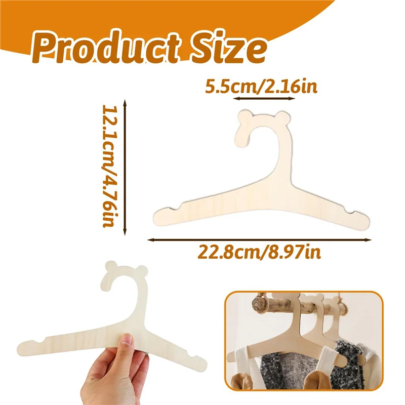 PHFU-شماعات خشبية للأطفال، 40 قطعة شماعة معطف الطفل للملابس 9 بوصة أطفال طفل رضيع الأطفال شماعات خشبية، للملابس والسراويل