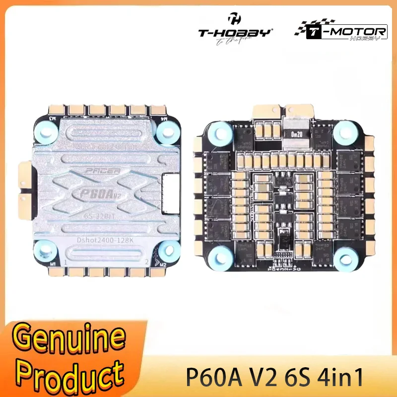 

T-Motor T-Hobby P60A V2 4in1 ESC 3-6S BLHeli32 DShot2400 30.5x30.5mm for 5-7" FPV Drone