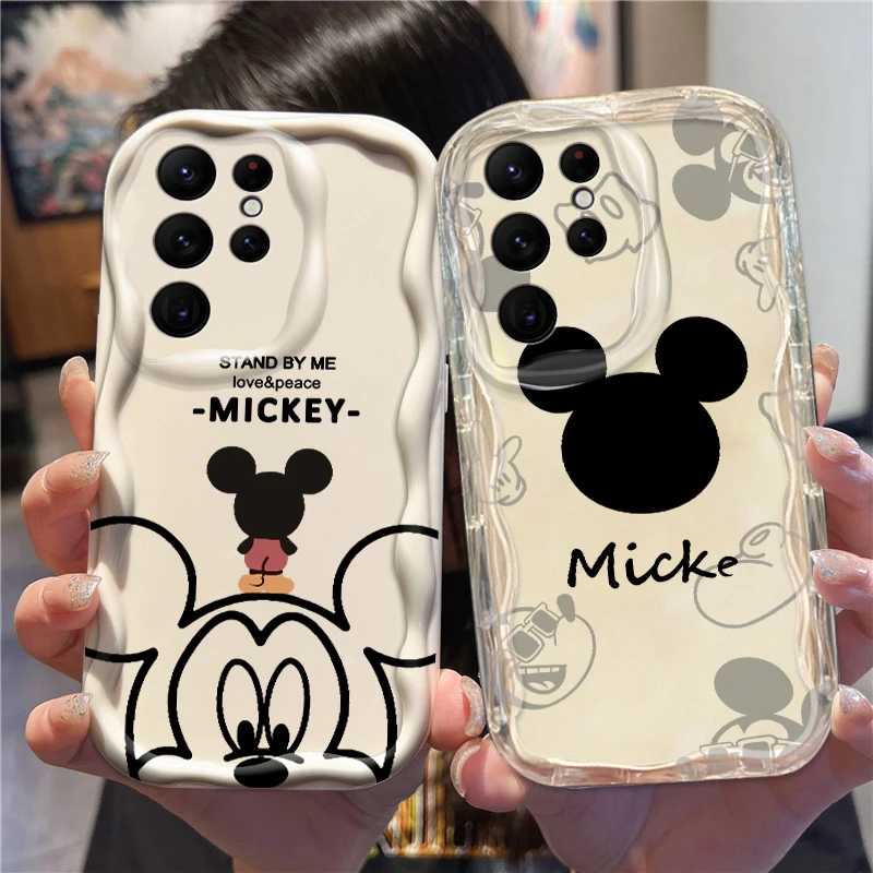 

Disney Mickey Minnie Self Logo For Samsung S24 S23 S21 S20 Ultra Plus FE A73 A72 A71 A51 A31 A05S A05 A04 5G Wave Oil Funda