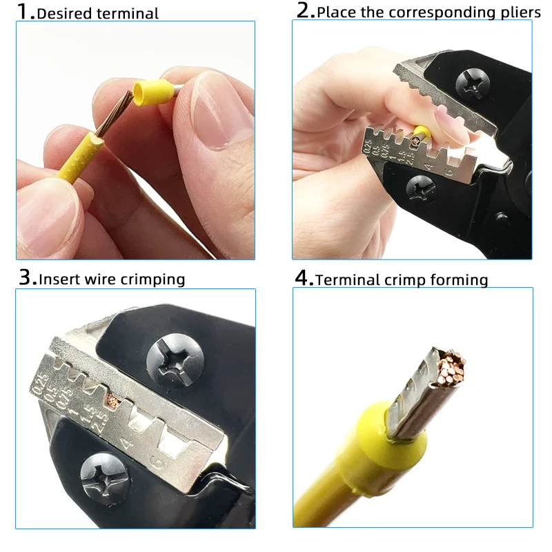 SN-06WF crimping tool for 0.25-6.0mm tubular pin terminal can be selected with a set combination with 700/1020E tubular terminal