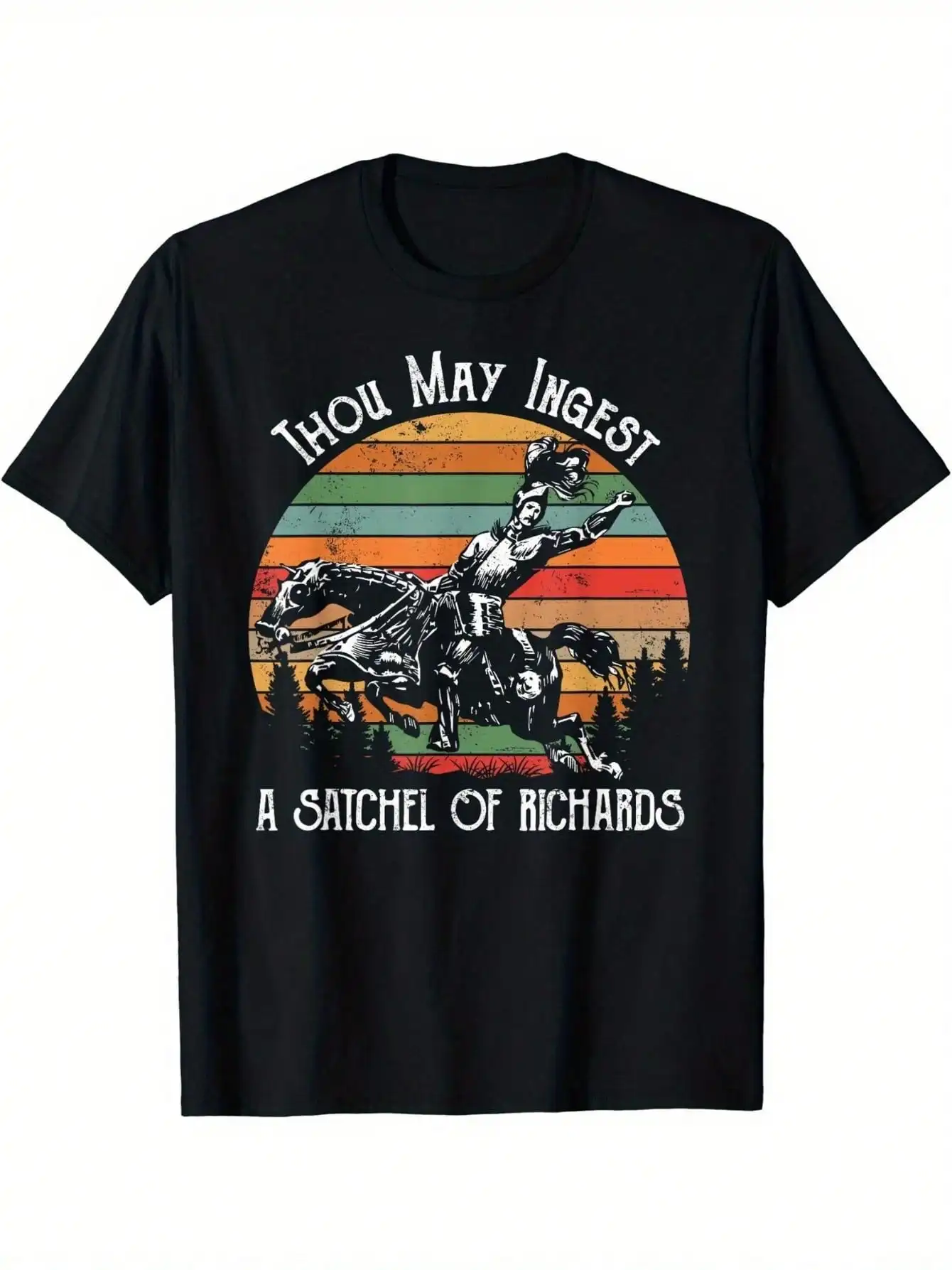 Thou May Ingest A Satchel Of Richards, Men's Round Neck Sports T-Shirt, Casual And Comfortable T-Shirt, Daily Activities Men's Tops