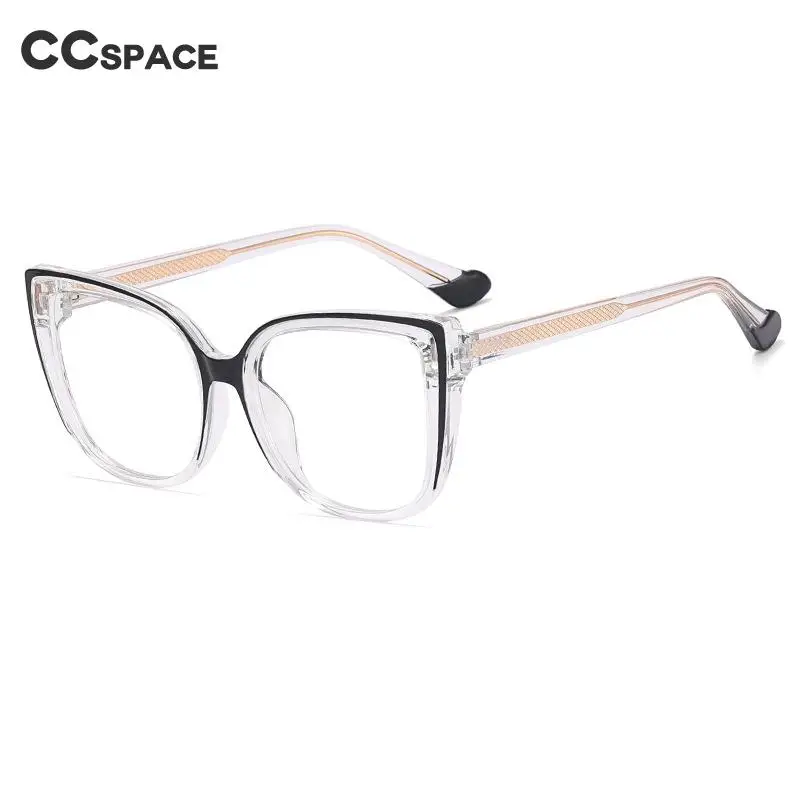 55598 Retro Cat Eye Anti Blue Light Glasses Frame Spring Hinge Women Leopard Plastic Titanium Computer Prescription Mirror