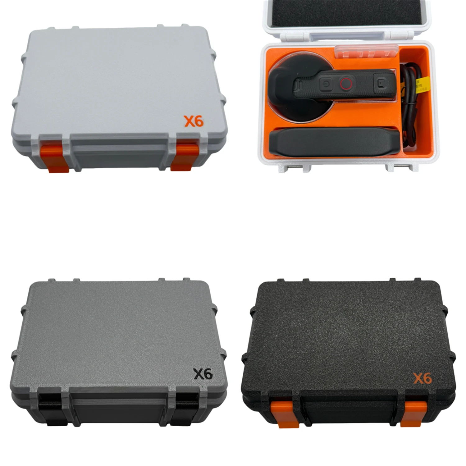 Storage Case for Insta360 X6 3D Printed Organizer with TPU Liner Sponge Padding Shockproof Waterproof Scratch Resistant