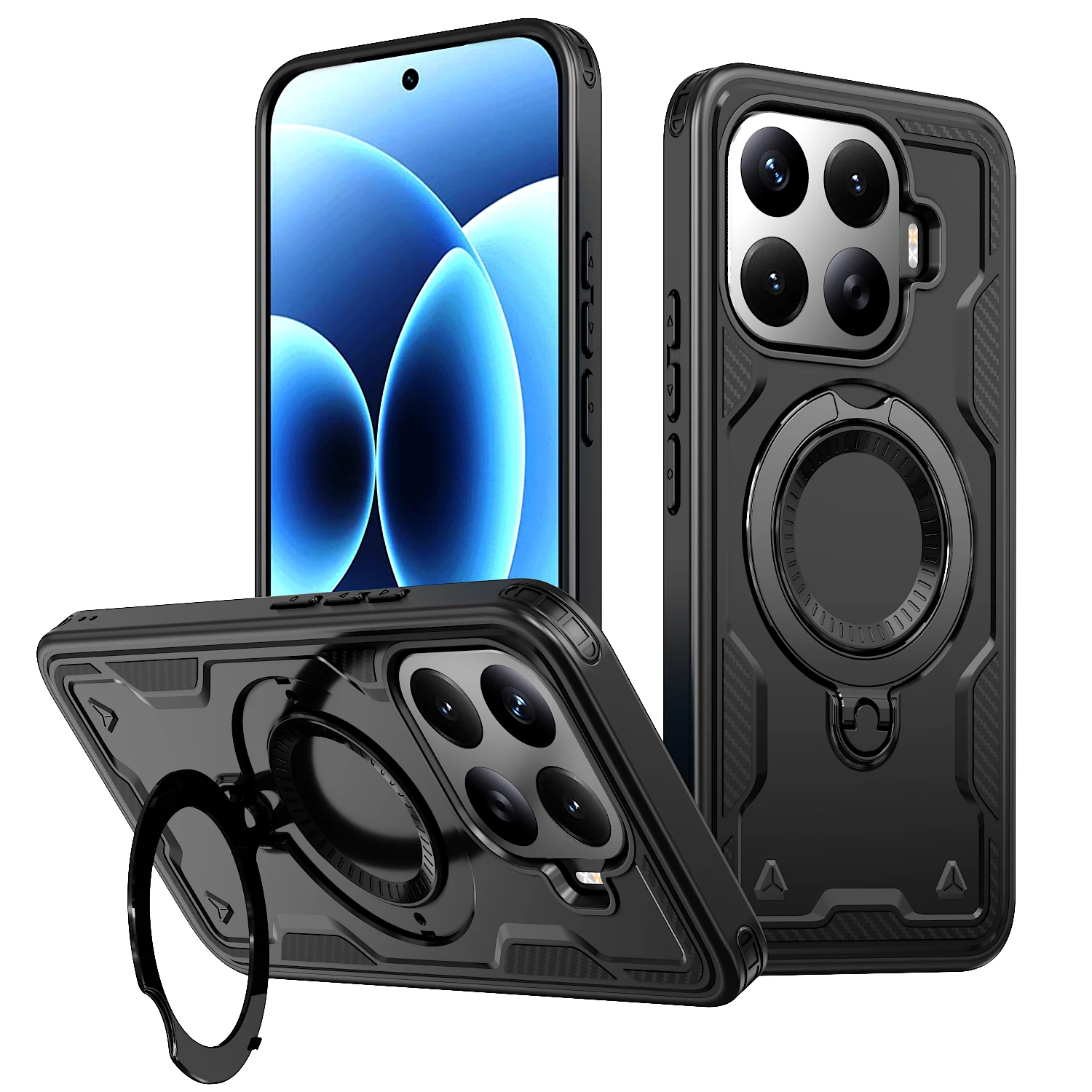 Чехол для телефона Xiaomi 17T Pro 17T, роскошный, 360-градусный °   Вращающаяся магнитная подставка-держатель, ударопрочный защитный чехол-броня (футляр)