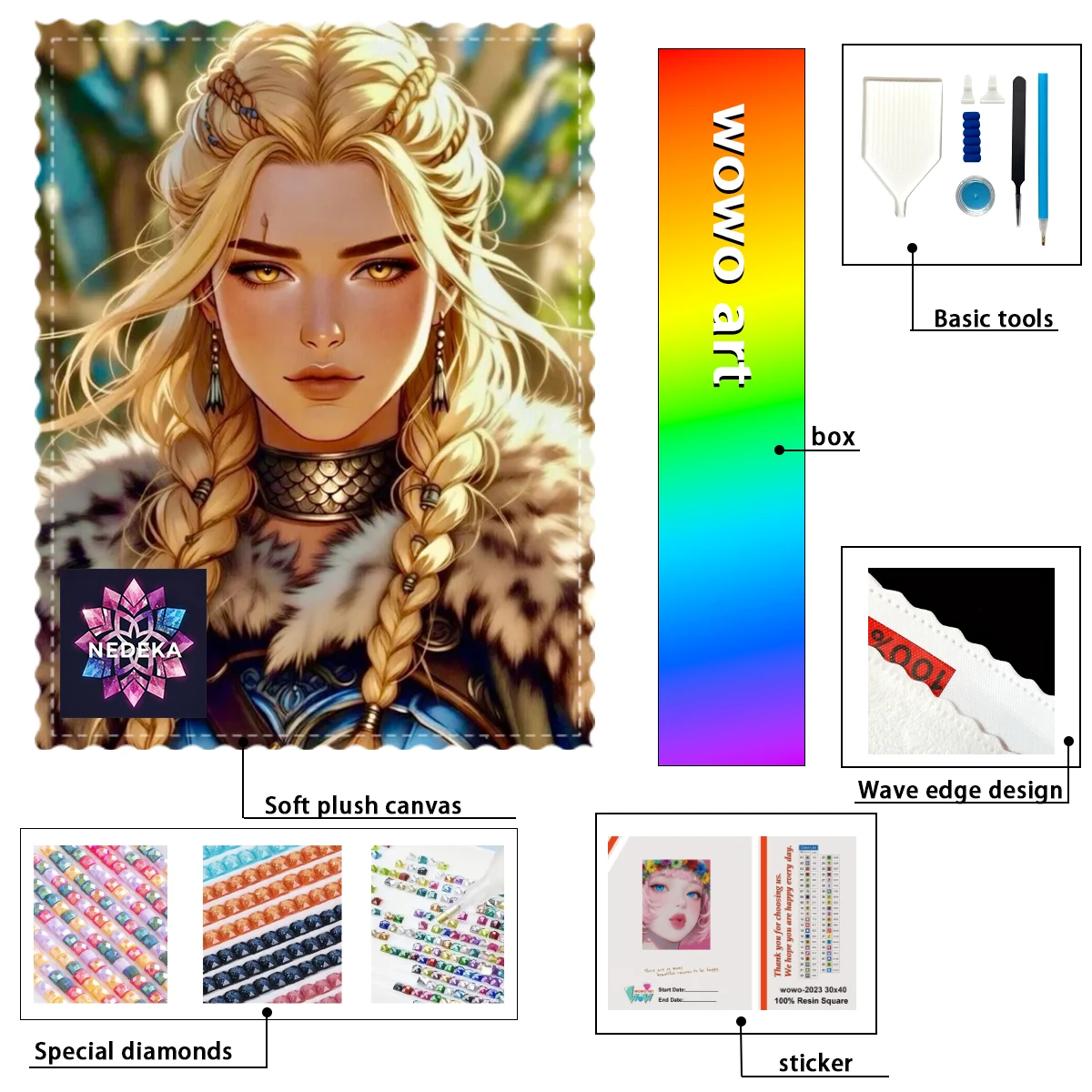 

【NEDEKA_ Diamond Art】Женщина с золотыми косичками, стразы AB, стразы FD, идеальные стразы из смолы