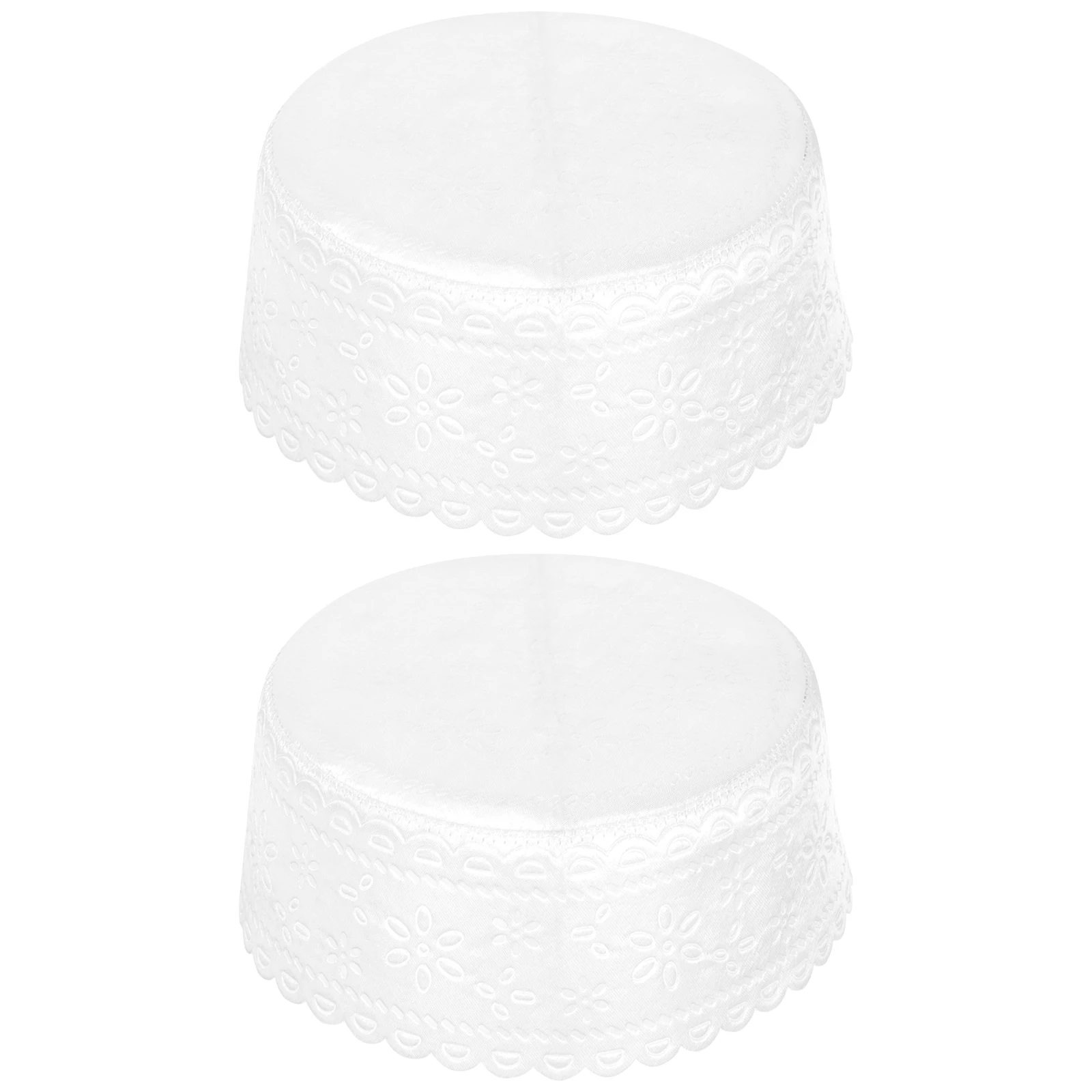 

2 Pcs Embroidered Hat Islamic Caps for Men Eid Prayer Has Man Mosque Cloth Hats