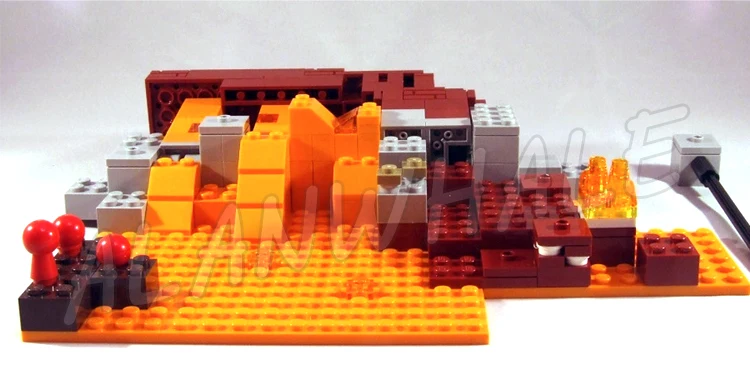 324pcs Game My World The Wither Fire Fortress Tumbling Wall Function 10469 Building Blocks Sets Compatible With Model