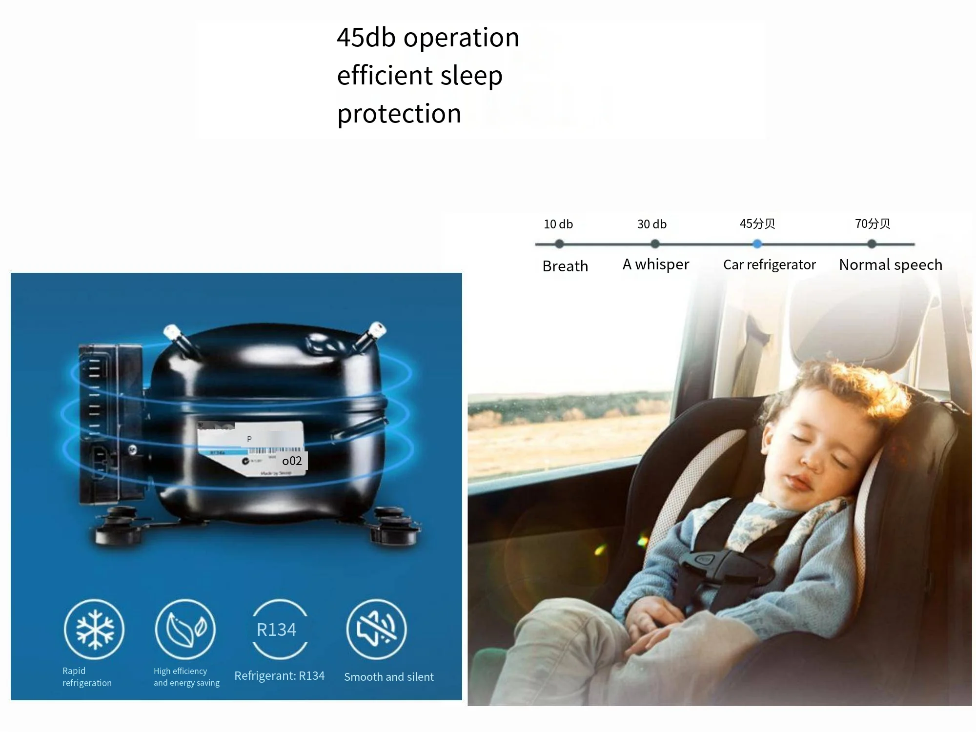 حاوية طعام، ثلاجة ذات درج 12 فولت، ثلاجة سيارة ذات منطقة مزدوجة #5