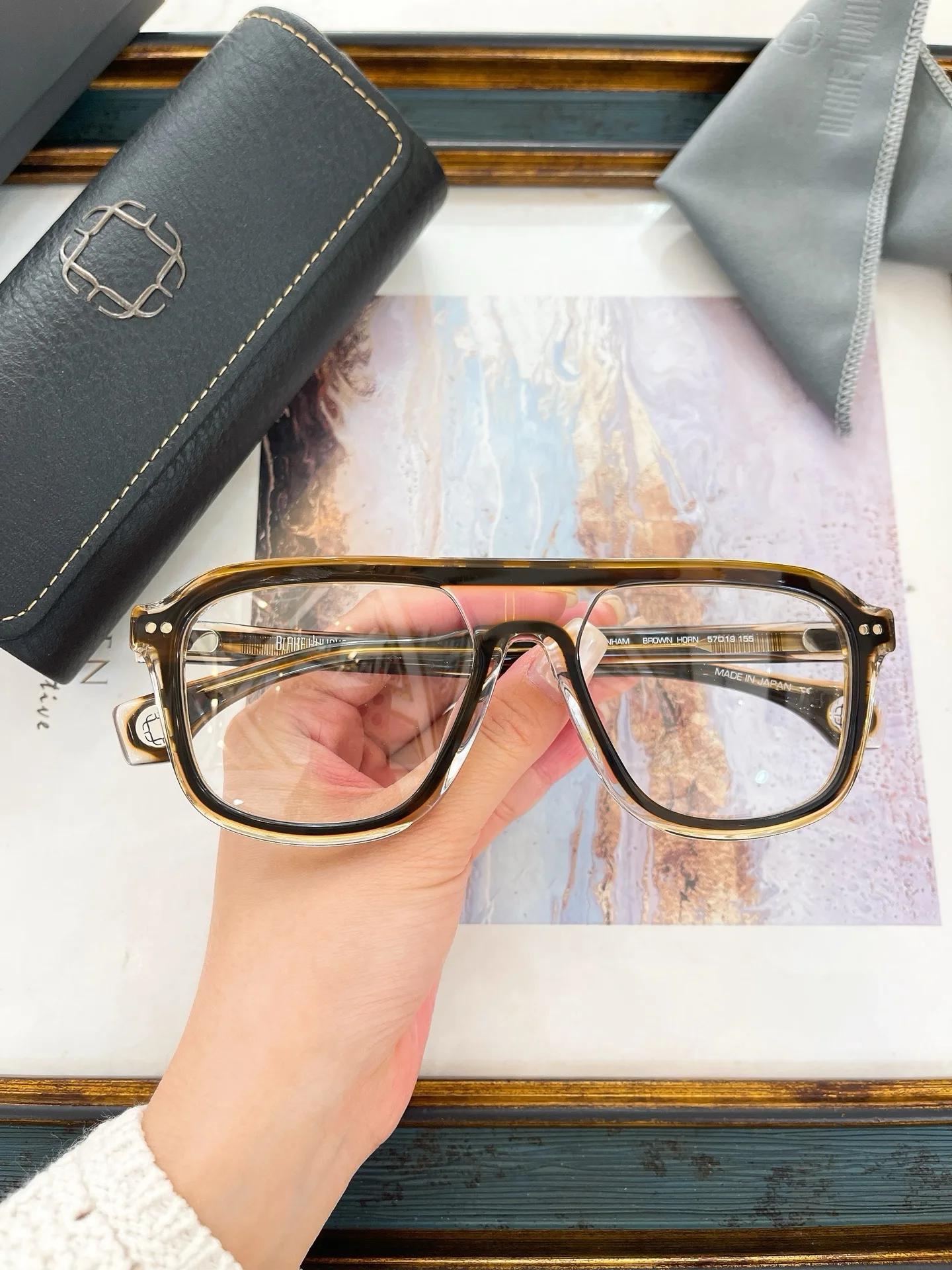 BURNHAM BLAKE Big Size Hand Made Acetate Men Women Vintage Retro Spectacle Frame Prescription Lens Eyeglass Frame