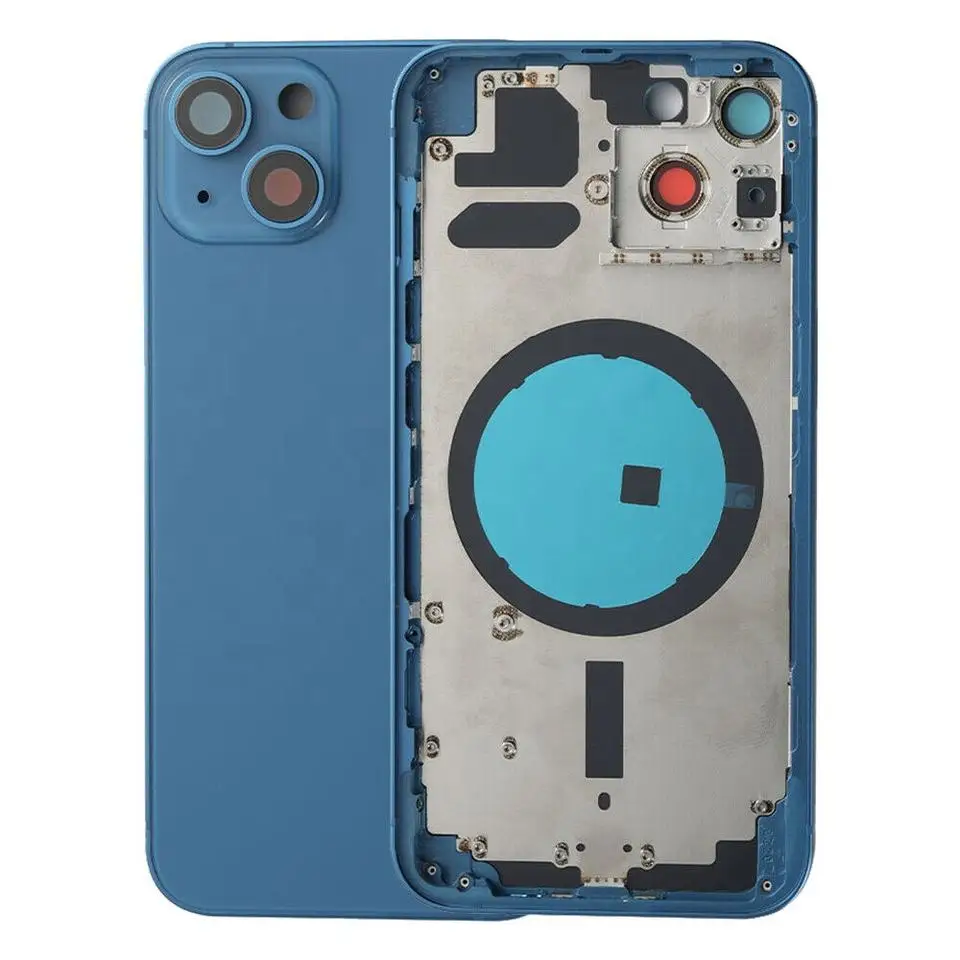 Rear Housing Assembly For iPhone 13 13mini With Battery Back Cover+Middle Chassis Frame+SIM Tray+Side Key Parts+Tools+Adhesive