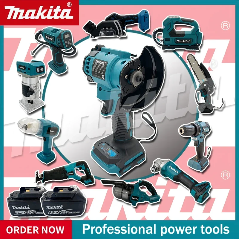 

Многофункциональный аккумуляторный инструмент Makita: отрезная машина, электрический гайковерт, электрическая сабельная пила, ударный шуруповерт