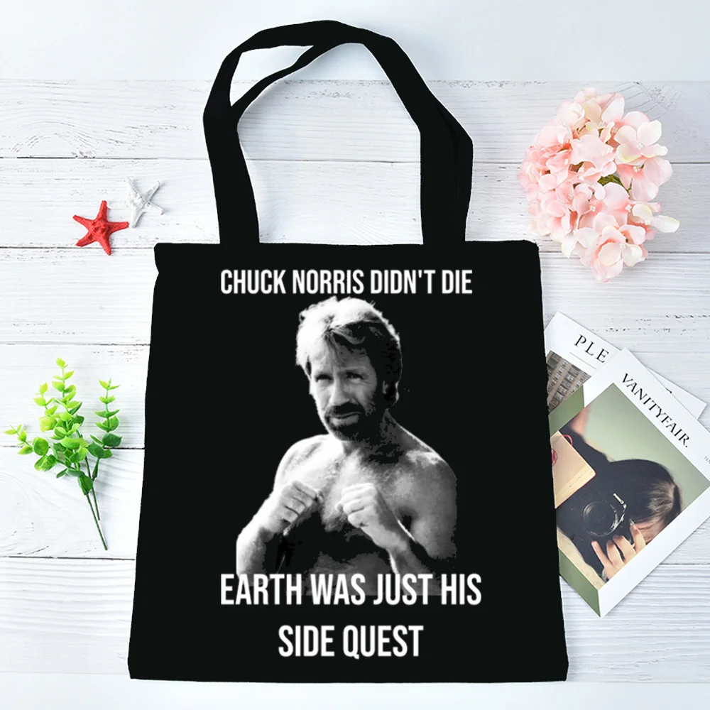 Ahuck Norris tote bag shopper reusable sac cabas totebag shopping femme