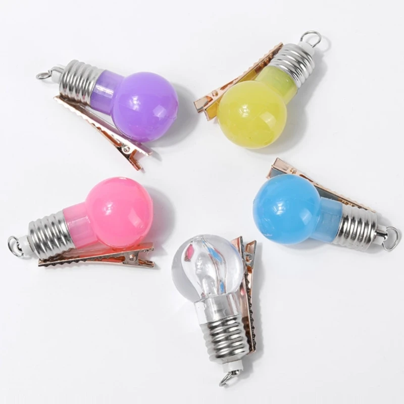 Creative Funny Hairpin Changing Simulation Light Bulb Hair Clip Accessory for Parties and Performances