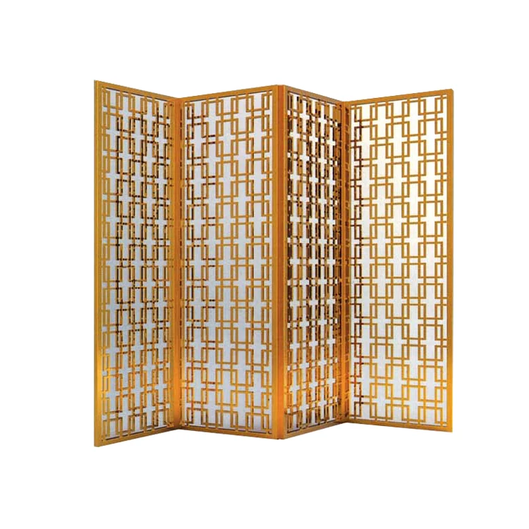 Modern Stainless Steel Folding Screen Room Divider Decorative 3-Panel Lovable Metal Wall Partition Living Room Birthday Parties