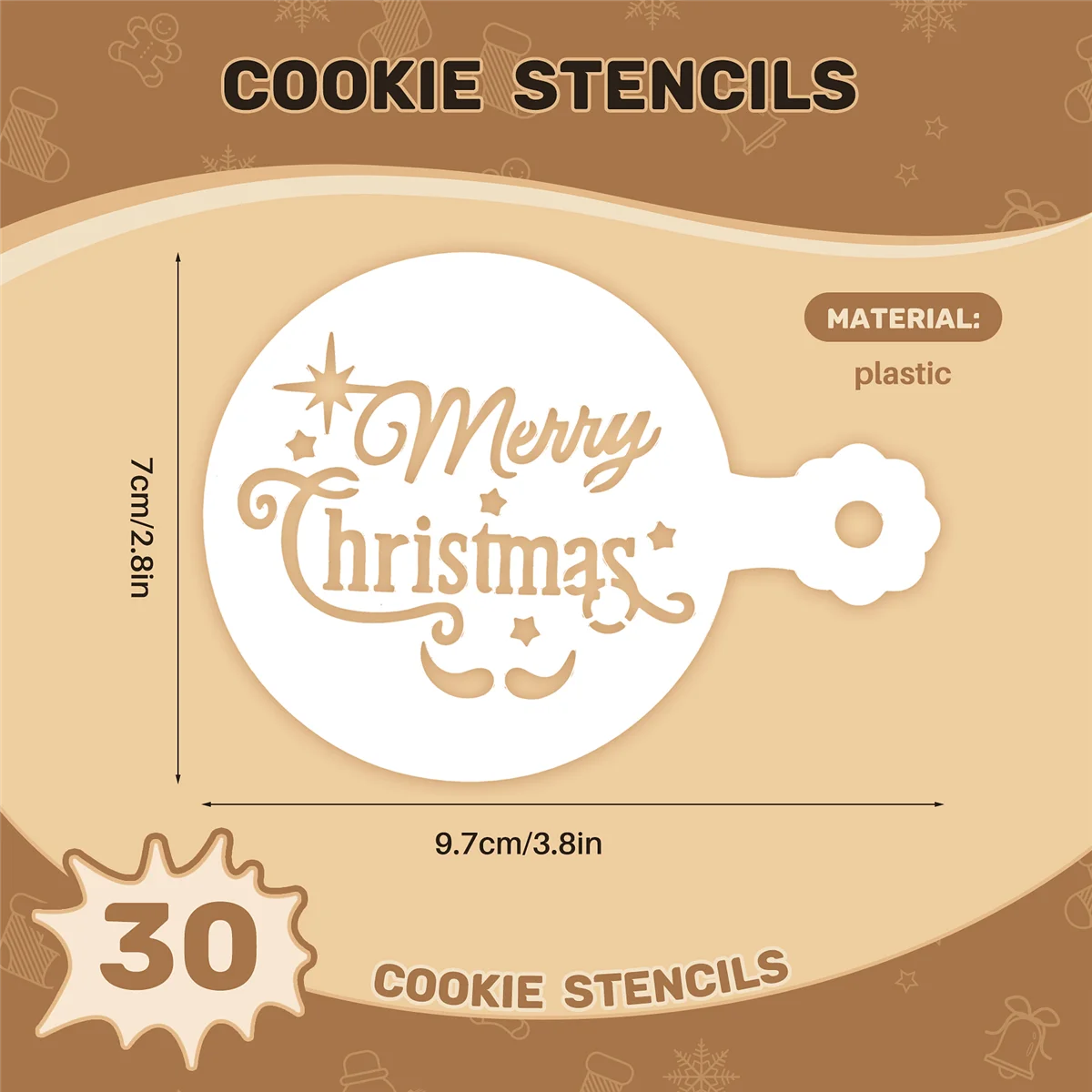 30 Pieces Cookie Stencils Cake Templates Coffee Stencils Reusable Painting Cake Stencil Templates Embossing Moulds SSQ