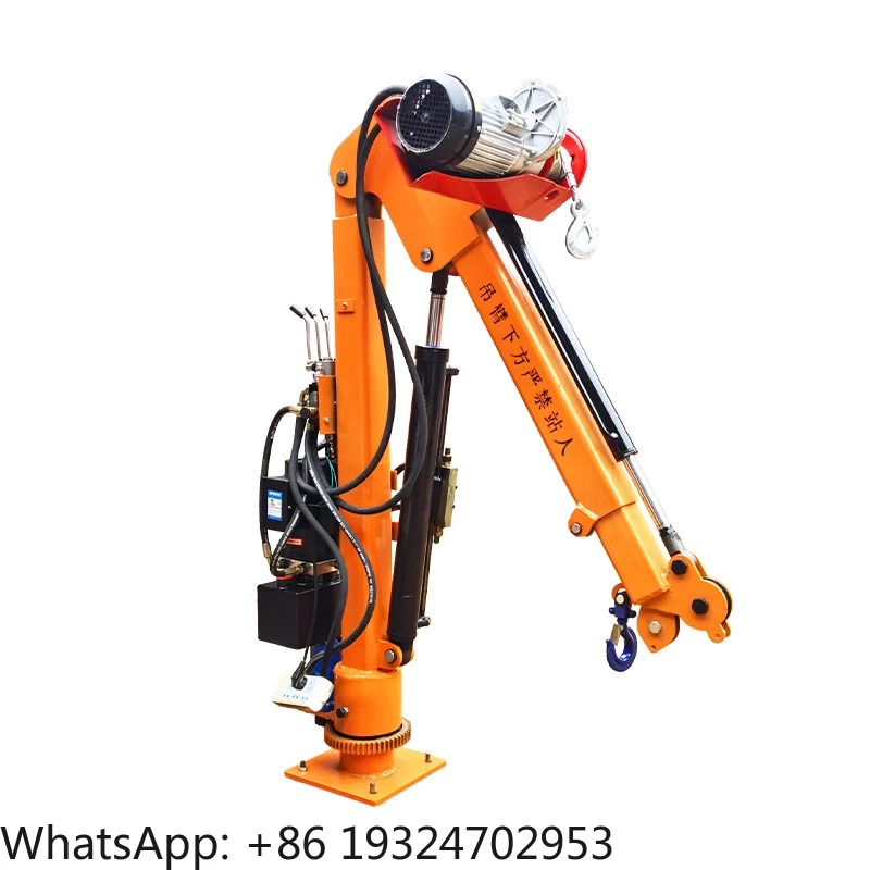 6Ton Truck Mobile Crane 360 Jib Car Crane Remote Control Electric Winch Rotary Boom 6000lbs 12000lbs