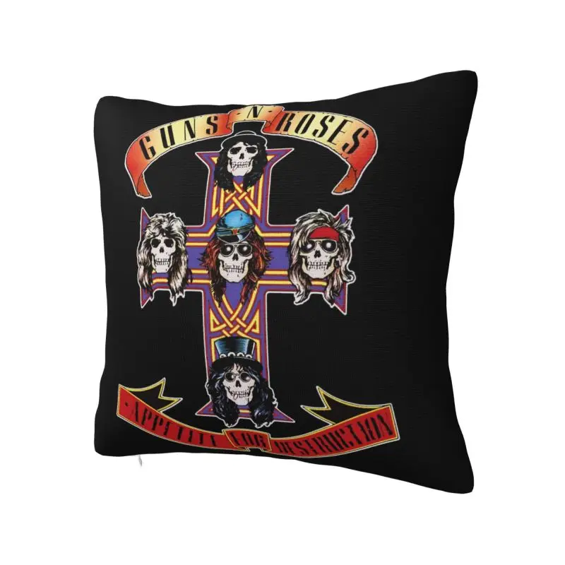 Hard Rock Band Guns N Roses Cushion Cover 40x40cm Bullet Logo Soft Luxury Throw Pillow Case Home Decor