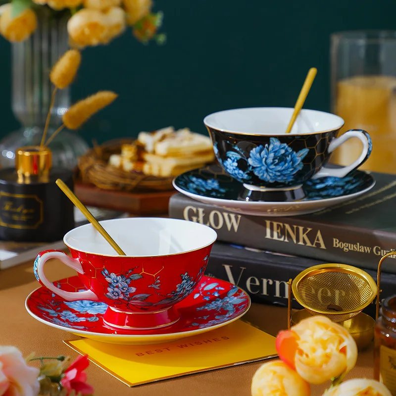 

New European Style, Especially Beautiful Bone China Coffee Cup and Saucer Set, Afternoon Tea Set, Tea Cup Gift Box.
