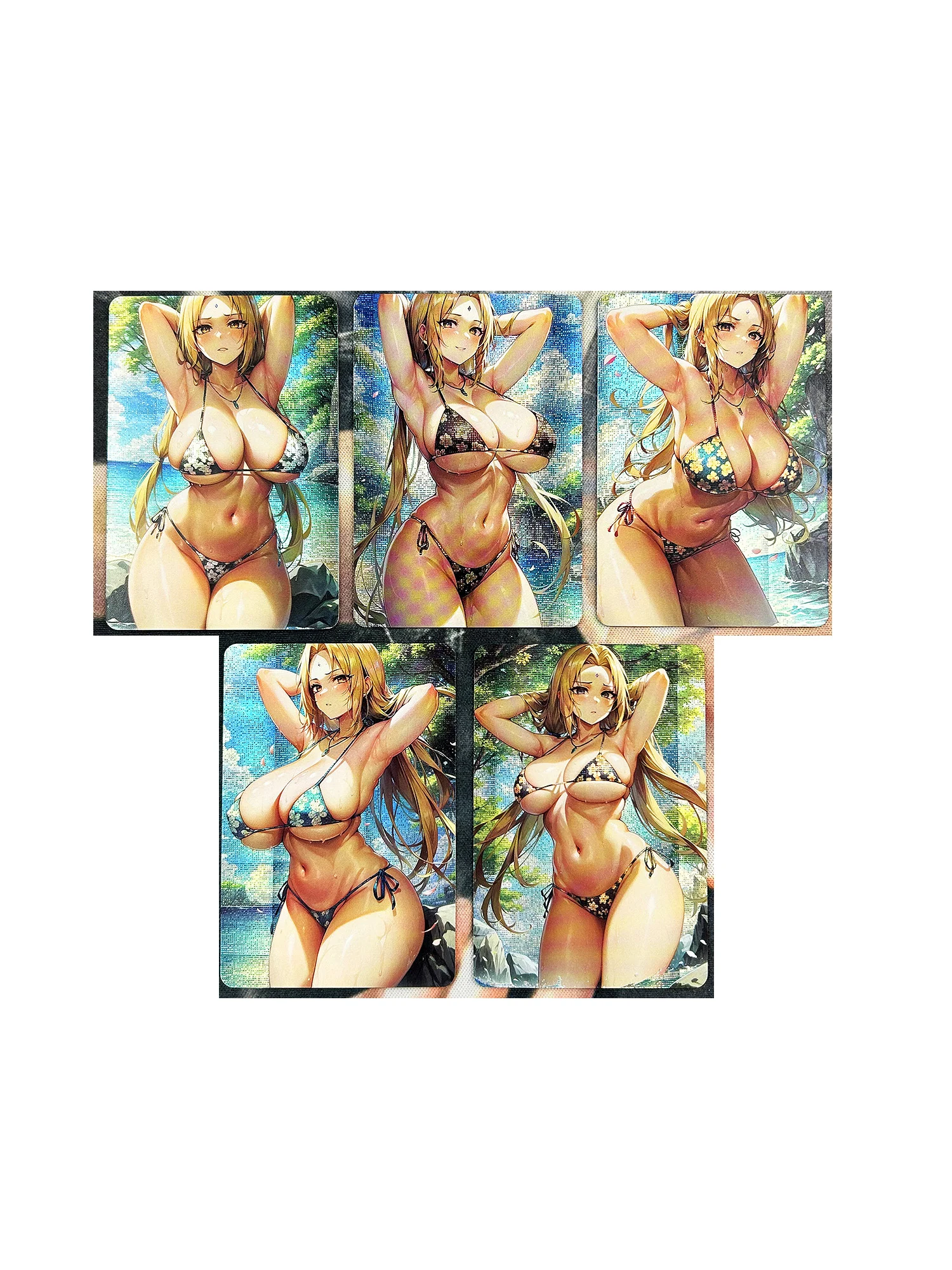 Jeu de cartes de collection Anime, ACG Tsunade, réfraction, filles sexy, objets de collection Hobby, boutique trempée, ensemble de 5 pièces