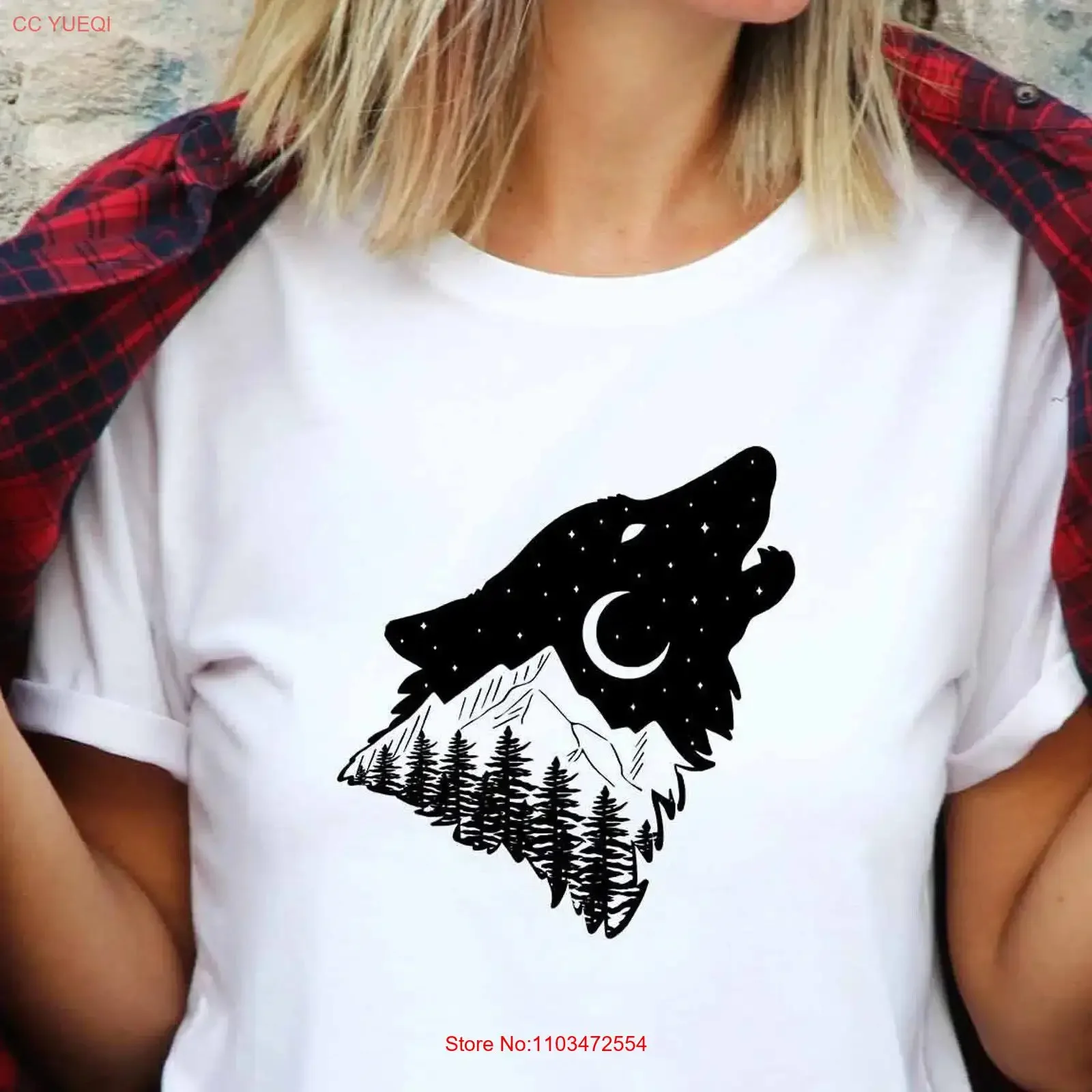 T-shirt Wolf pour les amateurs d'aventure, de nature et de camping, pour les amoureux de la grande nature, des voyages et de l'exploration, pour la fête des mères, style vintage délavé