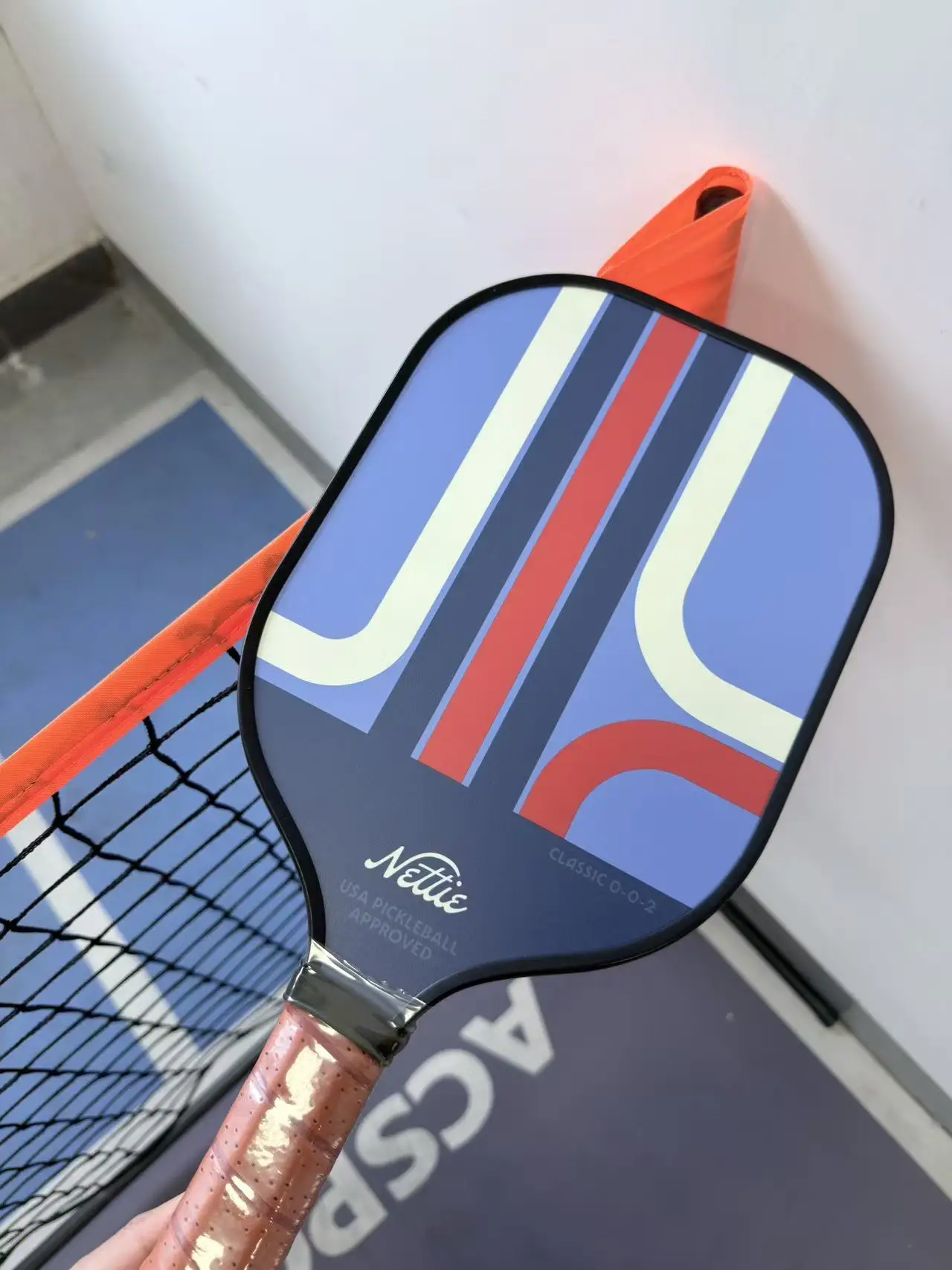 Carbon Fiber Pickleball Paddle MPP Honeycomb Core Retro Geometric Print Textured Surface Platform Pop Lightweight USAPA Approved