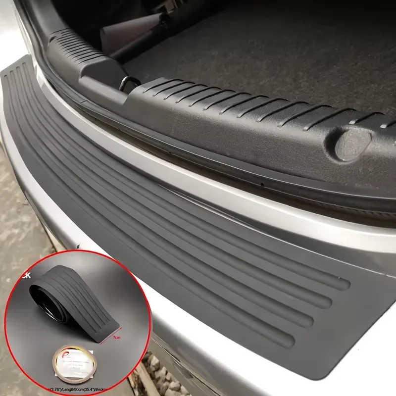YITAPE Car Rear Trunk Bumper Protector Guard Anti-Scratch Rubber Strip Tailgate Sill Protection Sticker with Double Sided Tape