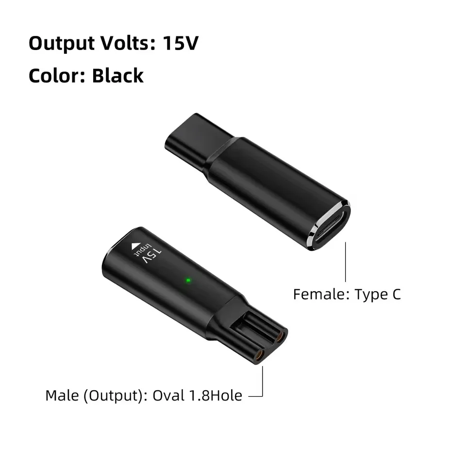 15v hq8505 usb tipo c adaptador de barbeador conversor de carregamento para philips norelco uma lâmina qp6520 qp6530 qp6510 aparador de barba