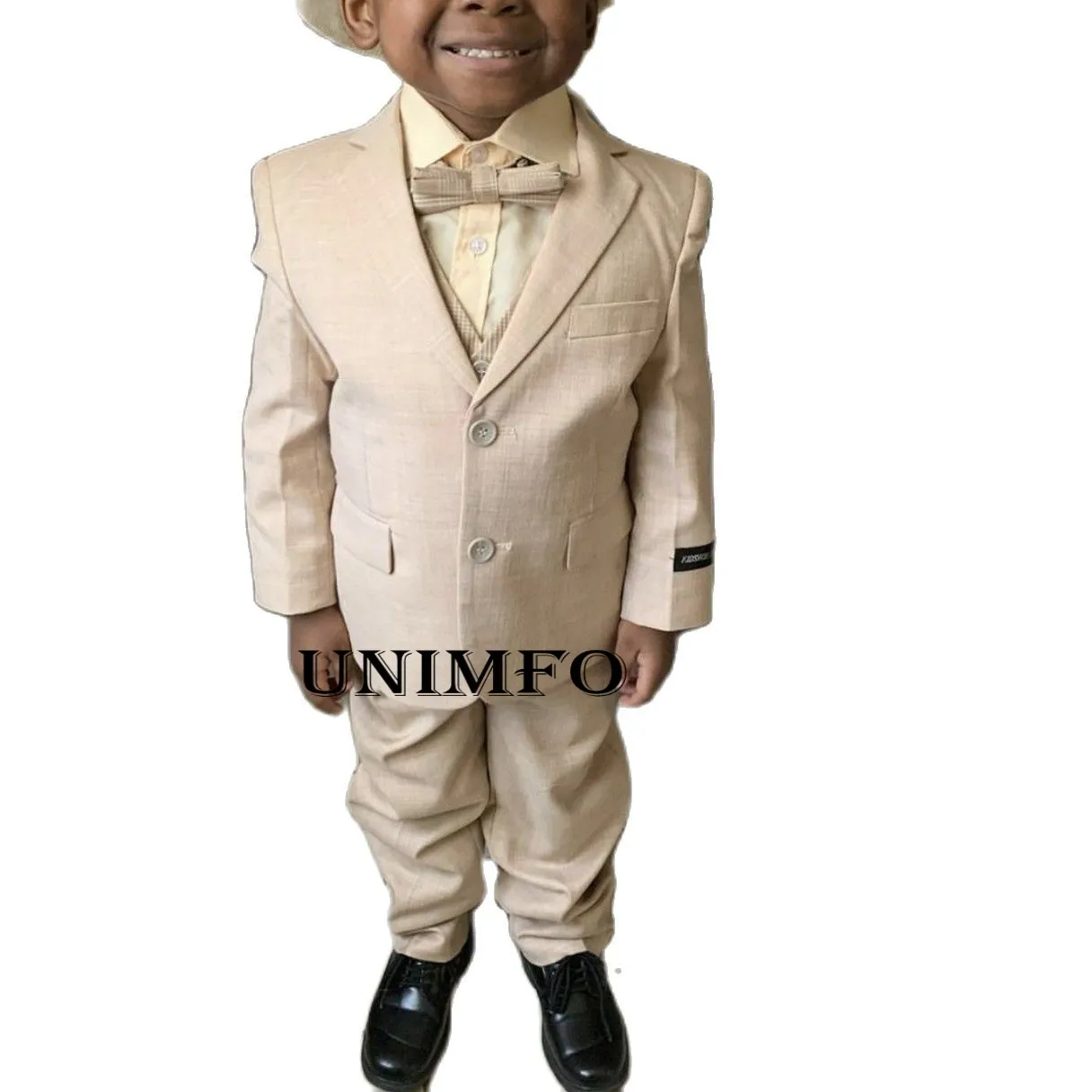 Jungen Anzüge Für Hochzeit Kleidung Kinder Geburtstag Party Formal Outfits Sets Ring Bearer Kleidung Vater Und Sohn (Jacke + hosen + Bogen))