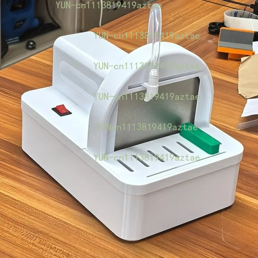 Electric Seal Stamp Polishing Machine Dust-Free Desktop Stone Polisher with 125MM 400 Grit Diamond Grinding Disc