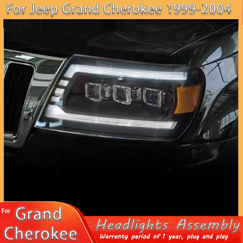 

For JEEP Grand Cherokee 1999-2004 Car Headlight Accessories Modified LED DRL Headlight Upgrade LED Far And Near Car Headlight