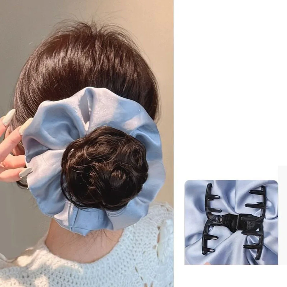 

Synthetic Chignon 18cm Korean Style Flower Bud Hair Bun Women Elegant Temperament Fluffy Wig Clip
