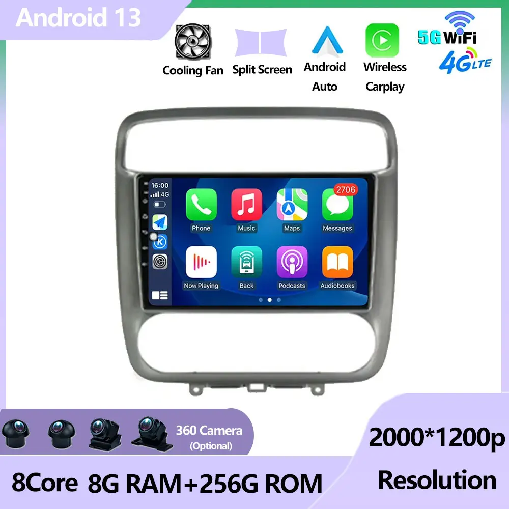 

Android 13 For Honda Stream 2001 - 2004 Multimedia Video Player Navigation GPS Car BT 4G WIFI No 2 Din Radio No DVD DSP FM