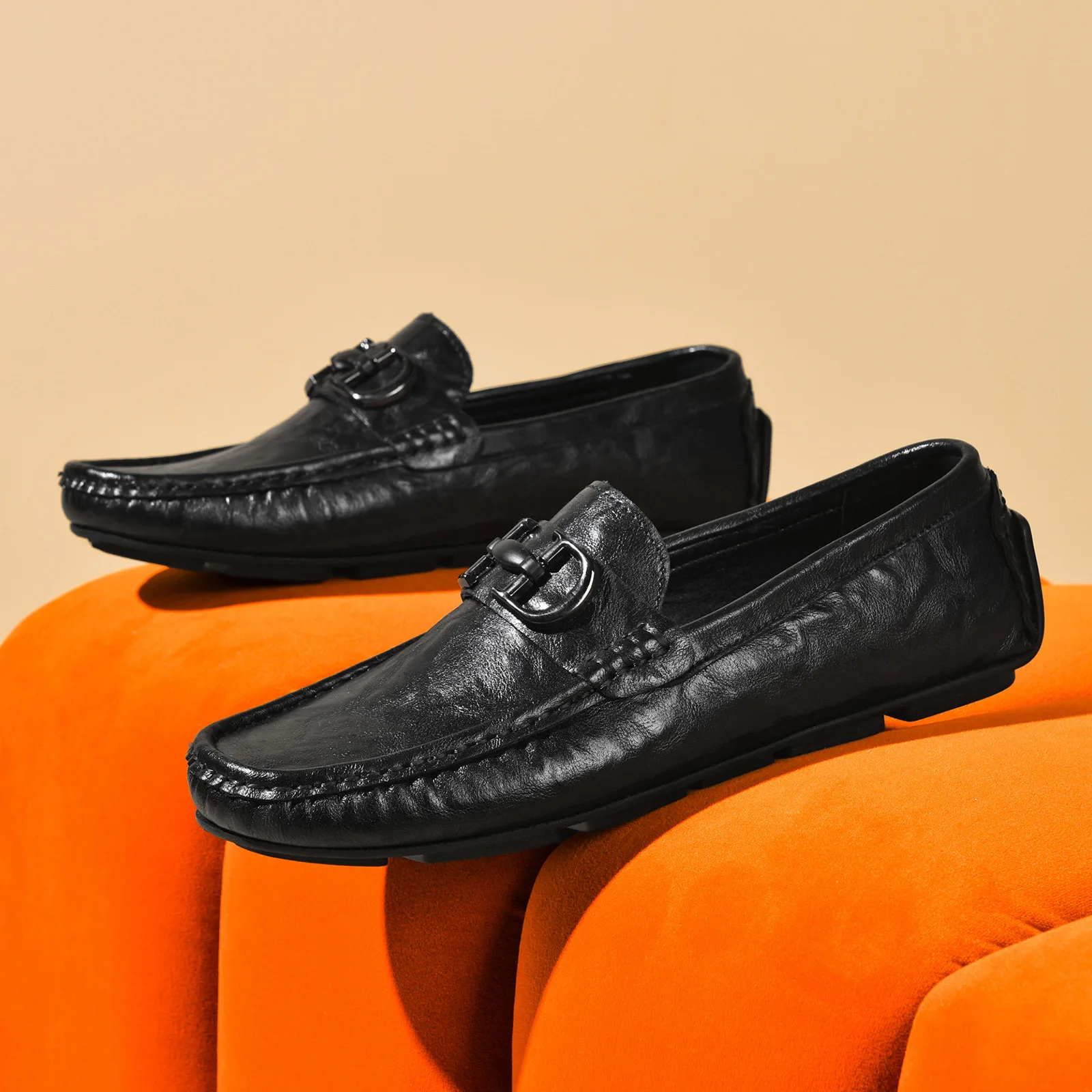 2025 جودة عالية رجالي المتسكعون جلد طبيعي حذاء رجالي كاجوال أحذية قيادة الذكور مريحة متعطل الرجال كل مباراة الخف #3